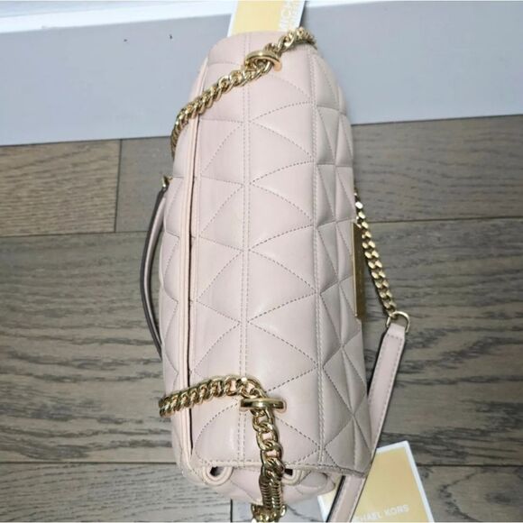 Michael Kors Sloan Large Quilted Chain Convertible Bag in Soft Pink - Picture 6 of 13